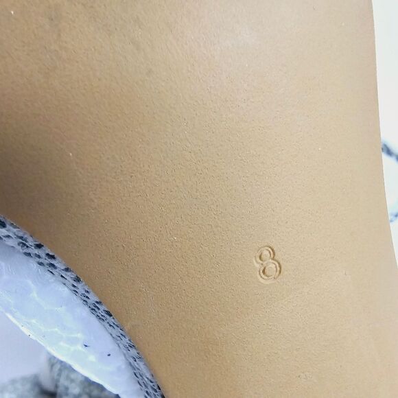 JEFFREY CAMPBELL Anthropologie Wrapped Light Grey Faux Snake Kitten Heel Size 8 - Picture 8 of 11